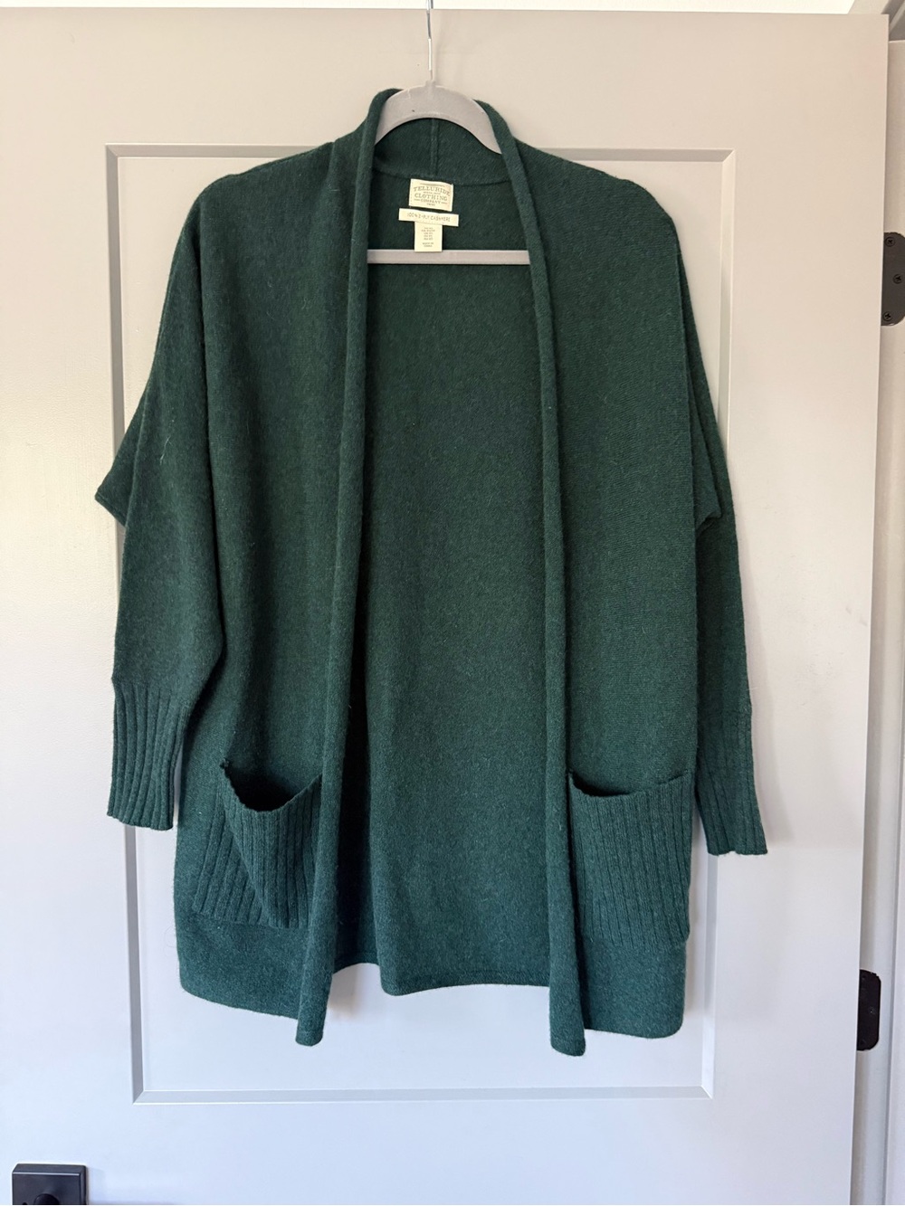 Telluride Clothing Co Women’s 100% Cashmere Open Front Long Cardigan Size XS